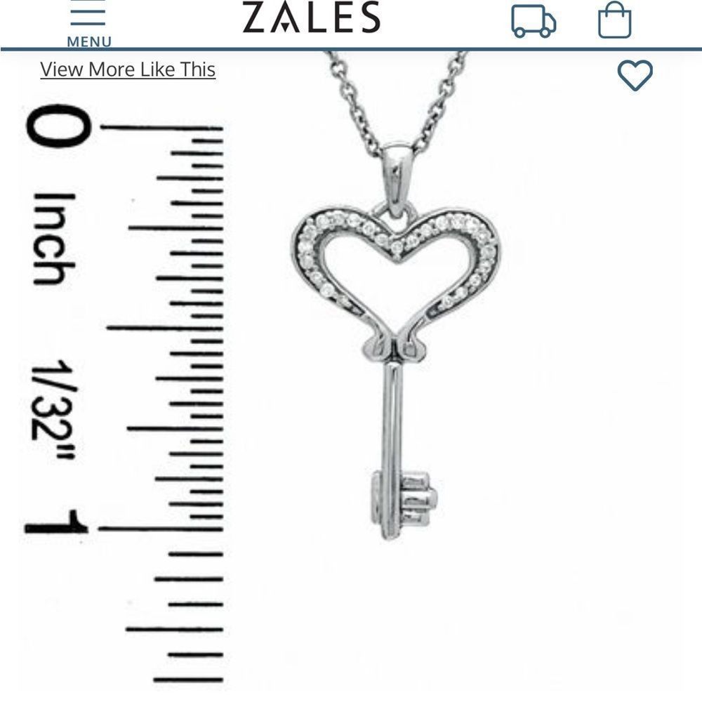 Diamond Heart Key Pendant